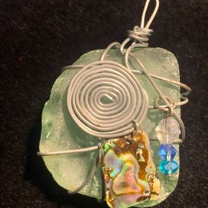 Beautiful sea foam green Seaglass Pendant, Cape Breton Island